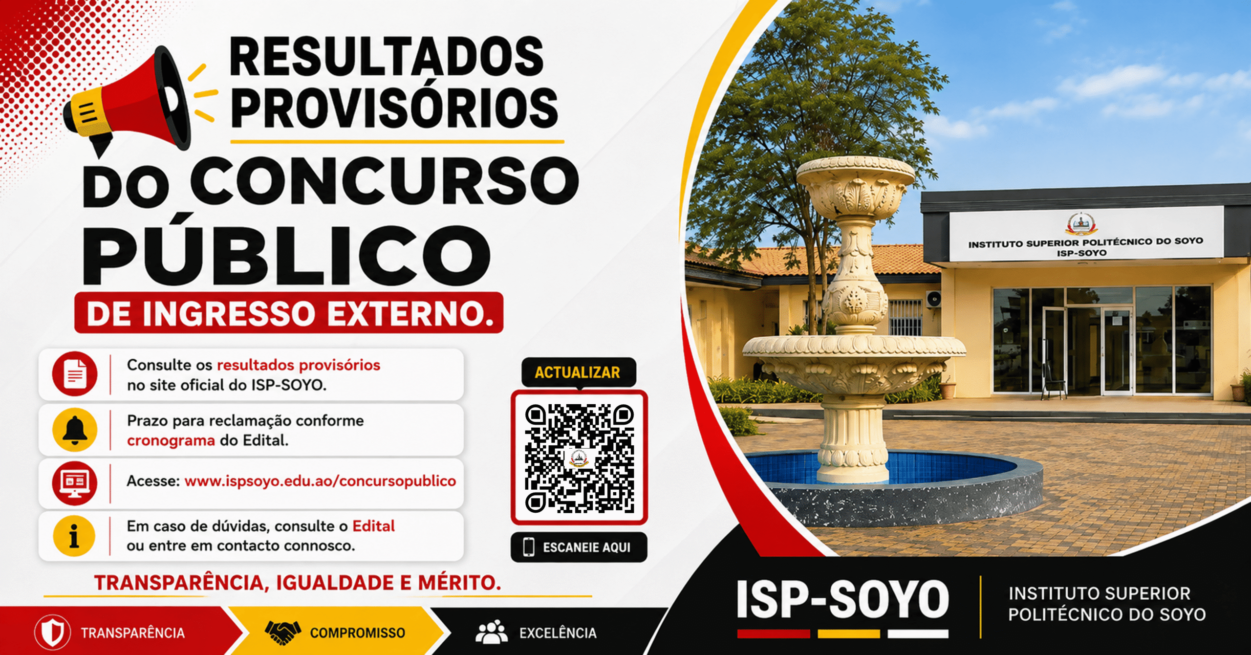 Resultados Provisórios do Concurso Público de Ingresso Externo